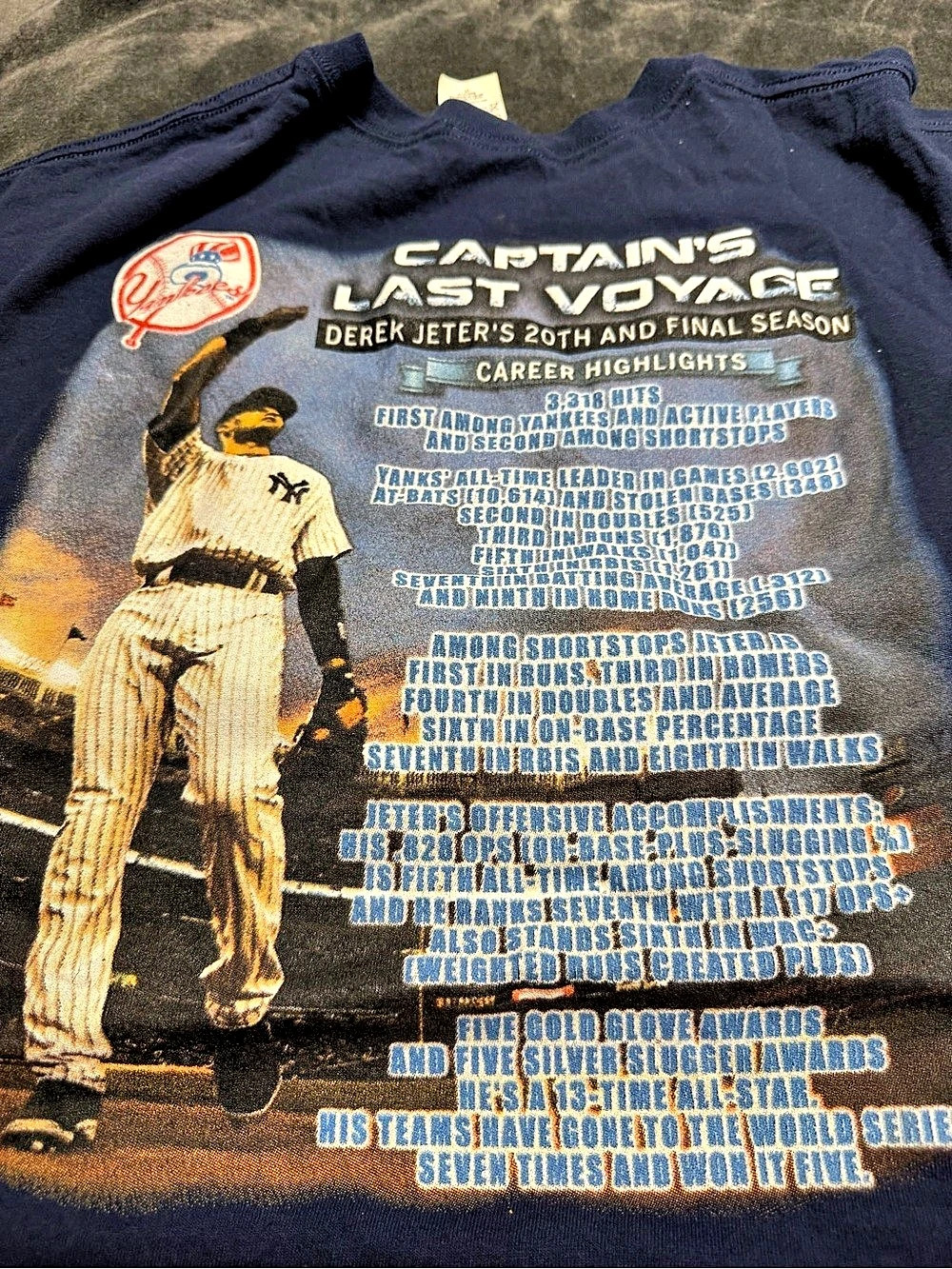 Captain's Last Voyage Derek Jeter's 20th and Final Season Graphic Tee in Blue
